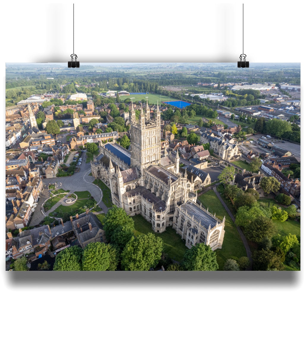 Stunning Drone Capture Of Gloucester Cathedral Landscape Matte Art Print