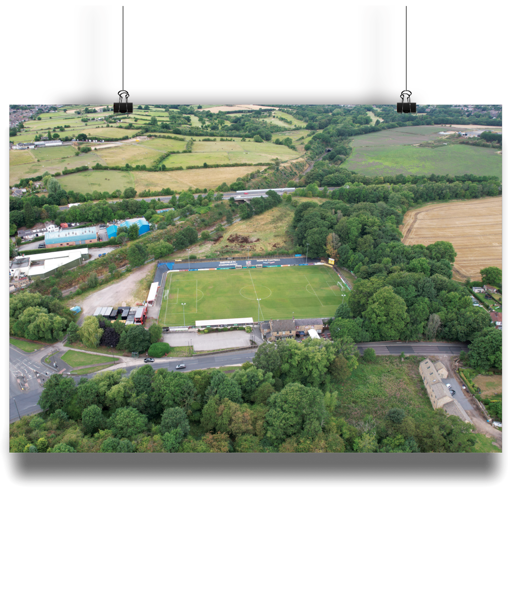 Sheffield Football Club Drone Photography wall art print, the home of the beautiful game