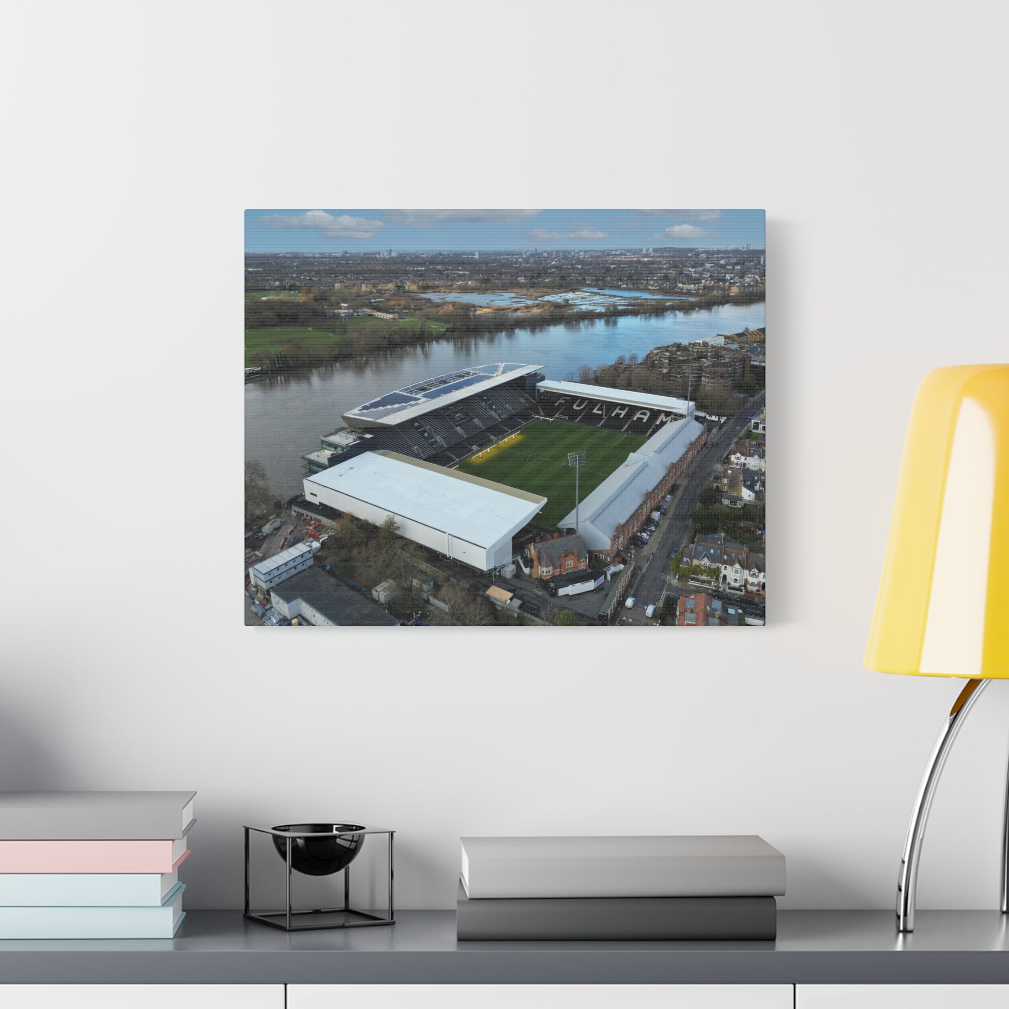 Fulham Football Club Canvas Wall Art, Great Gift Idea of Craven Cottage View From The Air