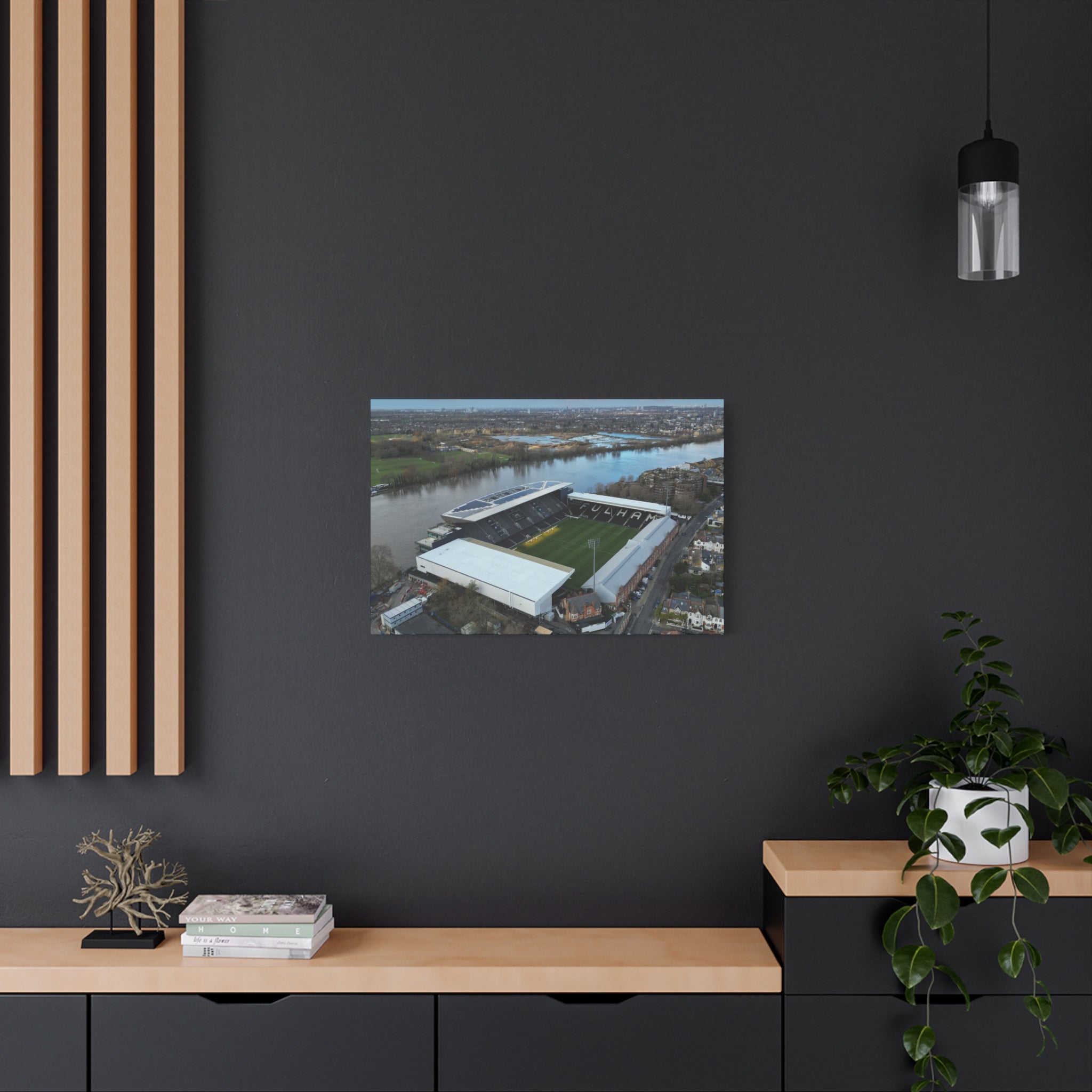 Fulham Football Club Canvas Wall Art, Great Gift Idea of Craven Cottage View From The Air