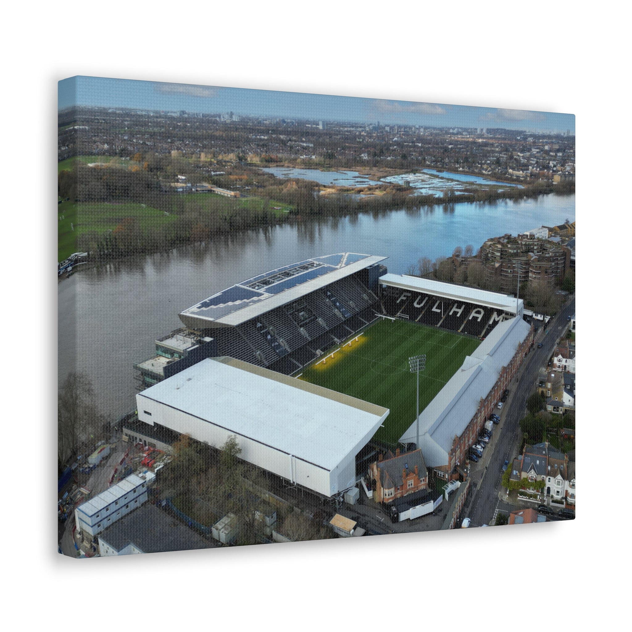 Fulham Football Club Canvas Wall Art, Great Gift Idea of Craven Cottage View From The Air