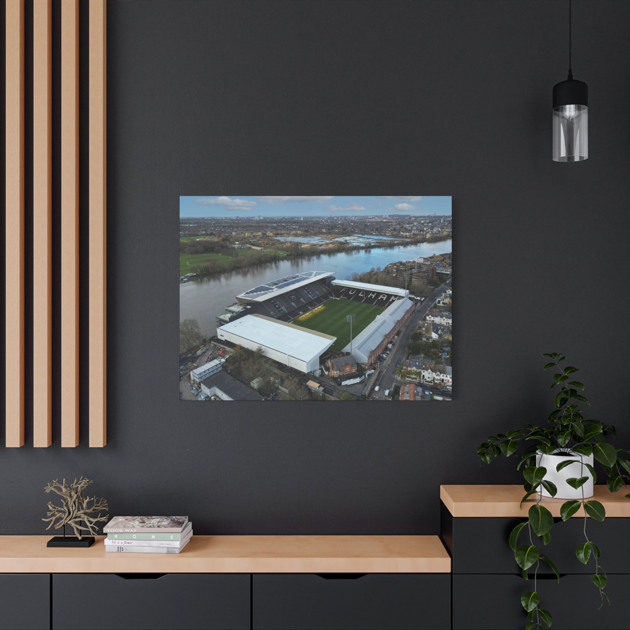 Fulham Football Club Canvas Wall Art, Great Gift Idea of Craven Cottage View From The Air