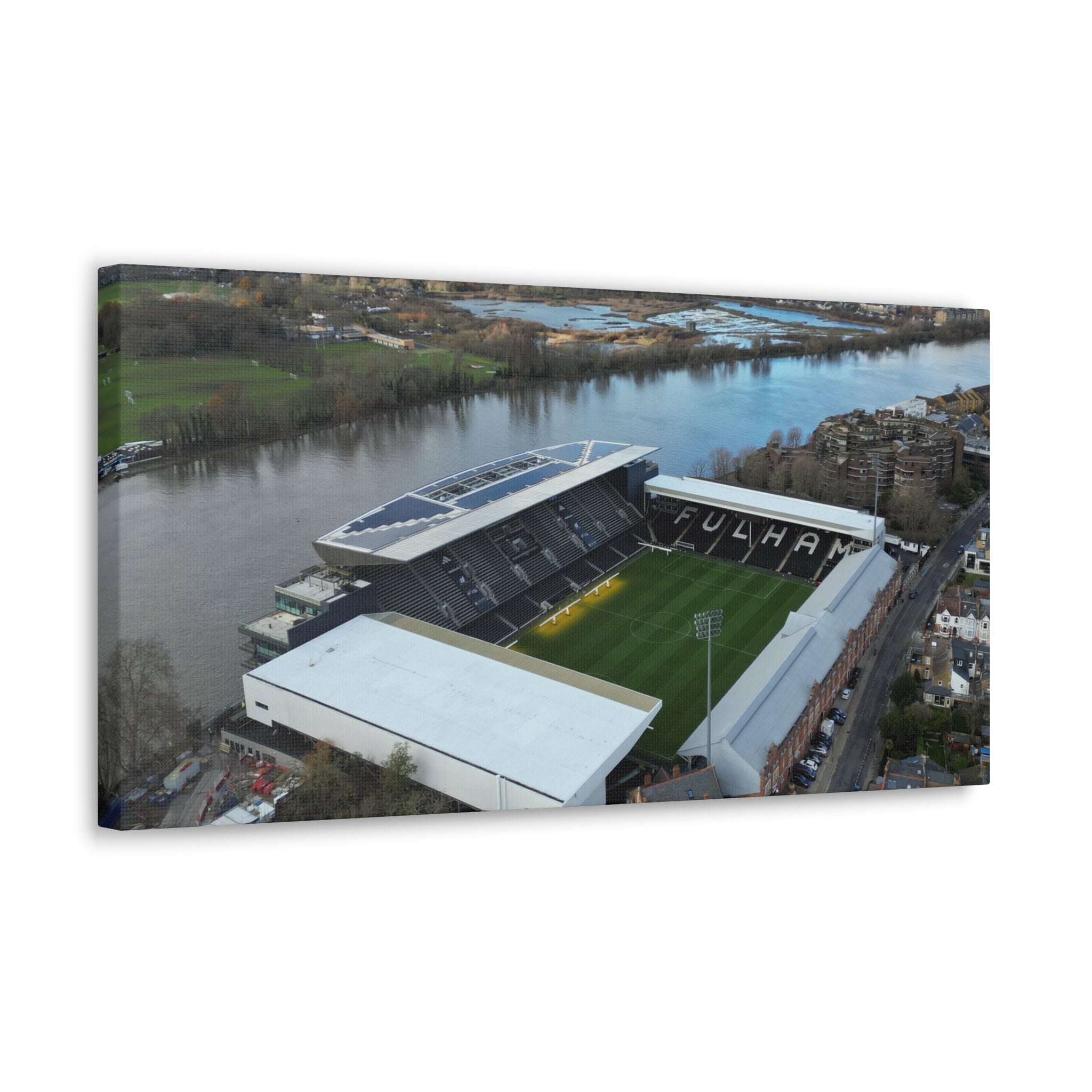 Fulham Football Club Canvas Wall Art, Great Gift Idea of Craven Cottage View From The Air