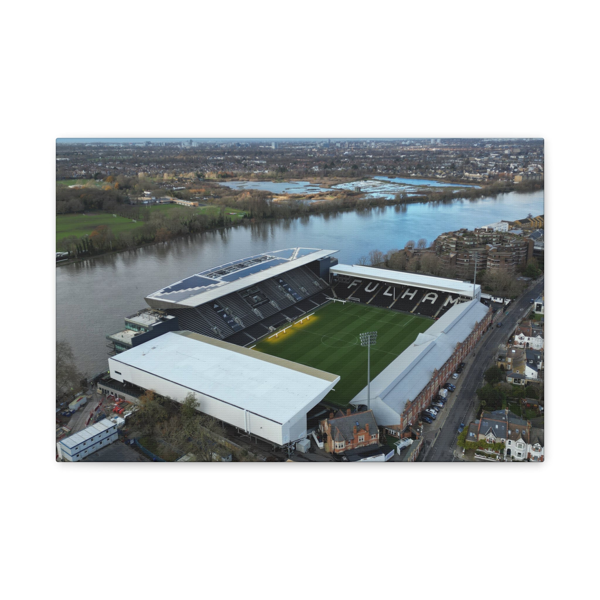 Fulham Football Club Canvas Wall Art, Great Gift Idea of Craven Cottage View From The Air