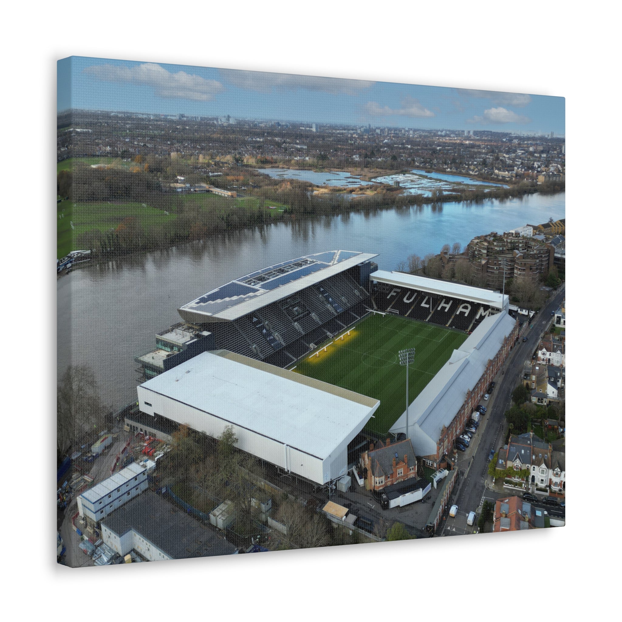 Fulham Football Club Canvas Wall Art, Great Gift Idea of Craven Cottage View From The Air