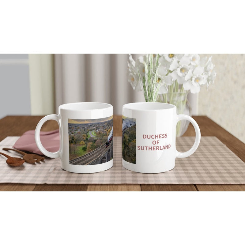 Duchess Of Sutherland Passing Digswell Viaduct White 11oz Ceramic Mug